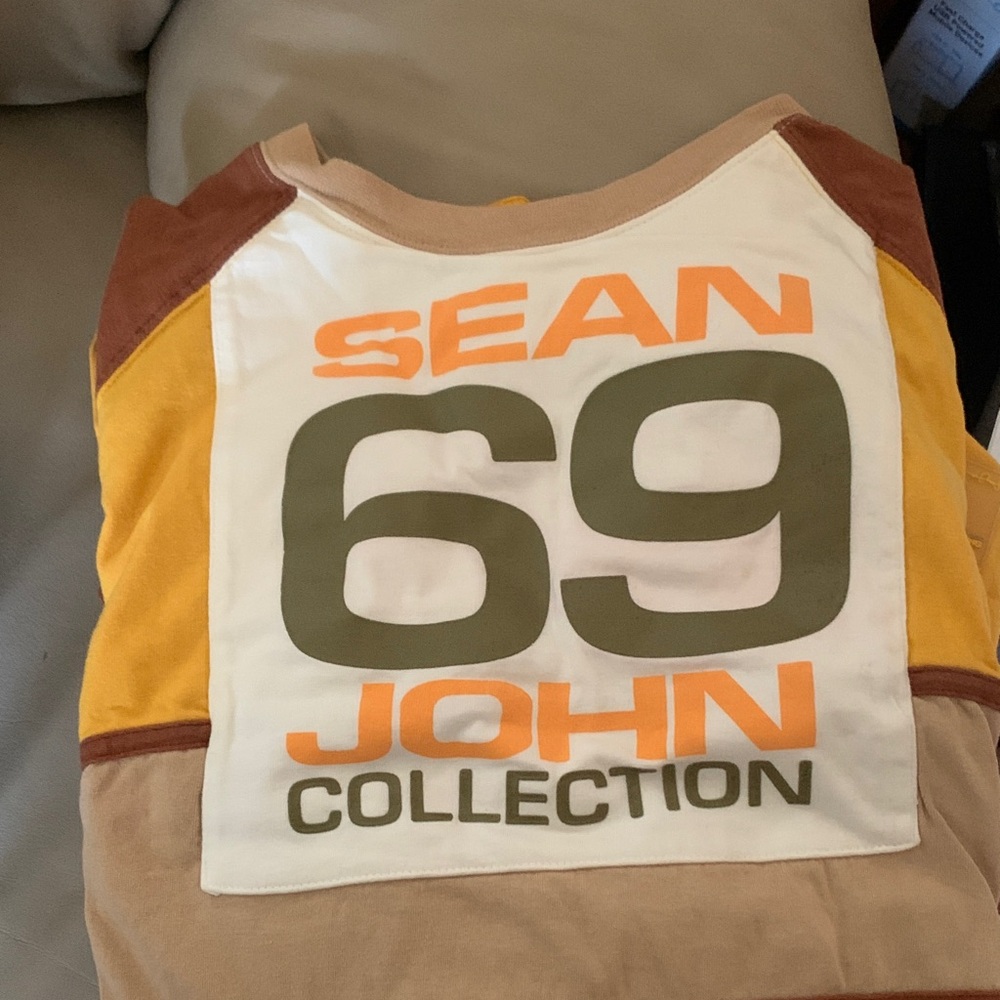 Sean John Kids Long Sleeve Shirt - Yellow, Brown, and White